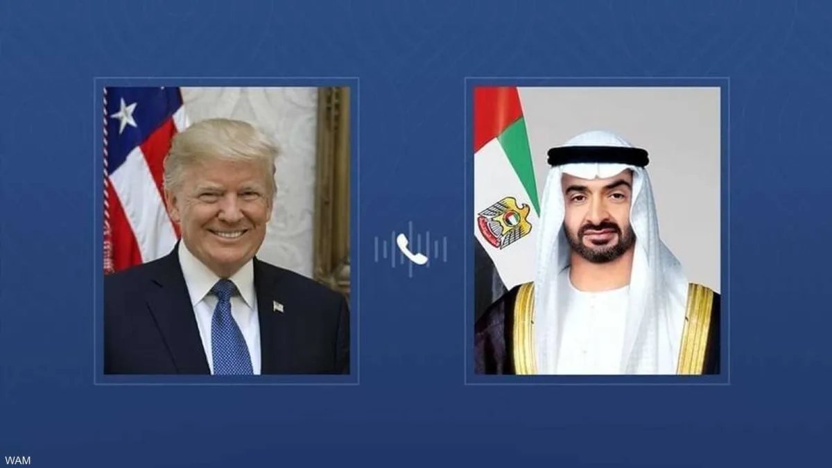 ترامب ومحمد بن زايد يبحثان سبل مواجهة التصعيد الإيراني