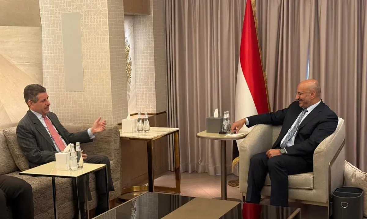 خلال استقباله السفير الأمريكي طارق صالح: دعم الدولة اليمنية هو الحل الوحيد لتأمين البحر الأحمر