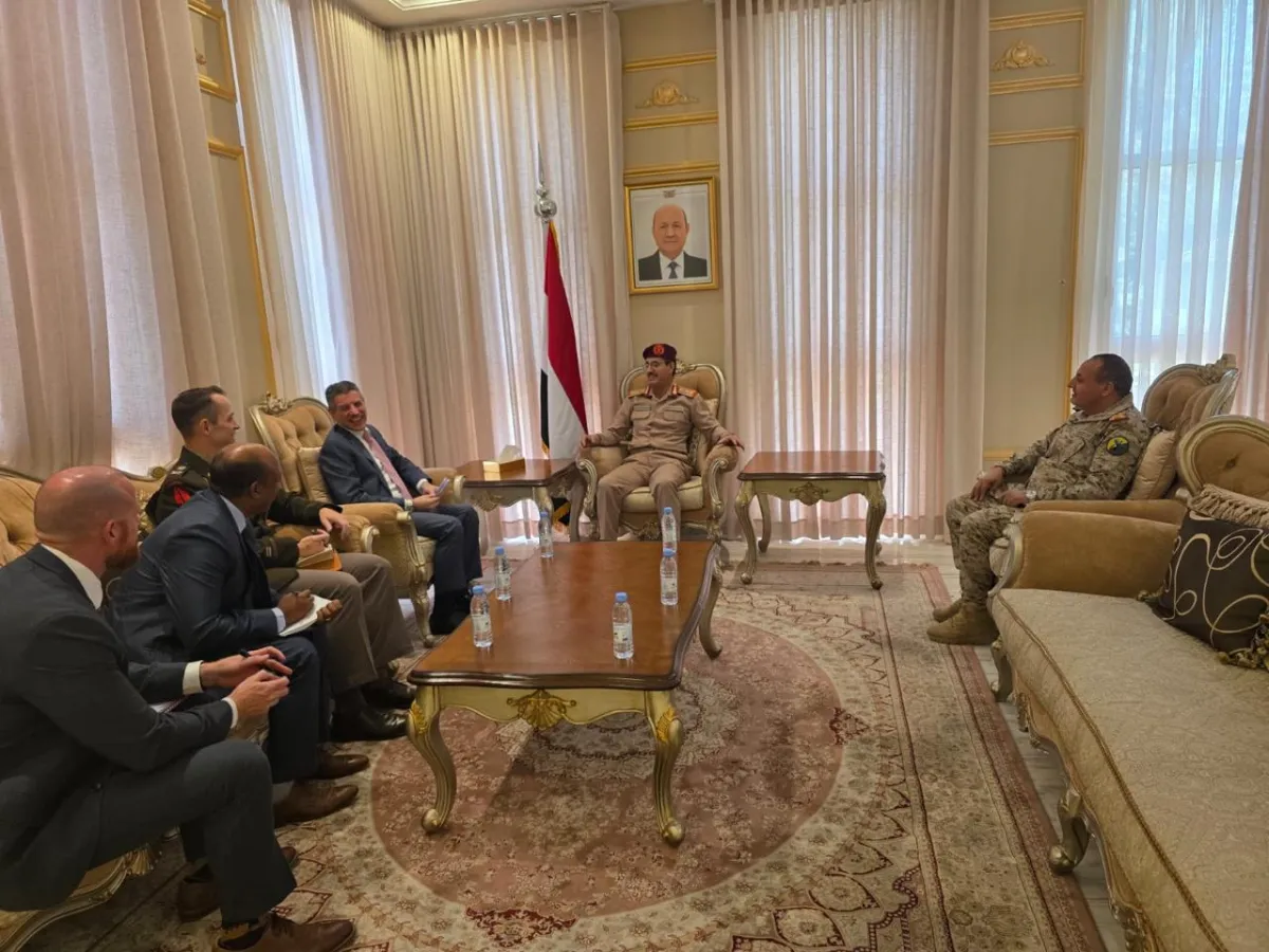 وزير الدفاع يبحث مع السفير الأمريكي تأمين الملاحة وتوحيد القوات المسلحة
