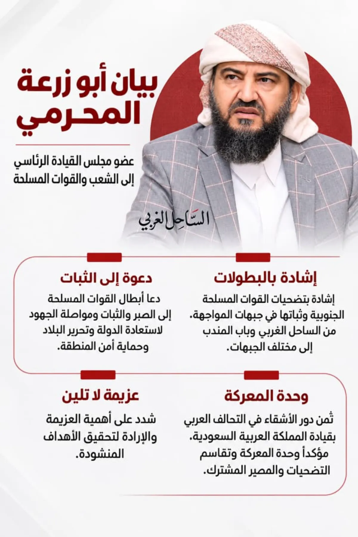 القائد أبو زرعة المحرمي.. خطاب المعركة «فجر اليمن»