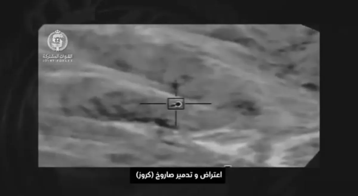 فيديو: بث التحالف مشاهد مصورة لعمليات اعتراضية لصواريخ كروز وهجومية دمرت منصات صاروخية بصعدة